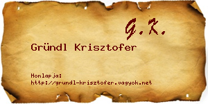 Gründl Krisztofer névjegykártya